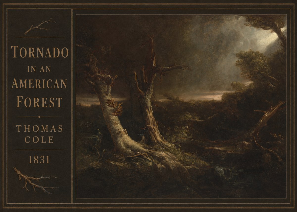 Thomas Cole Tornado in an American Forest No3 - Poster