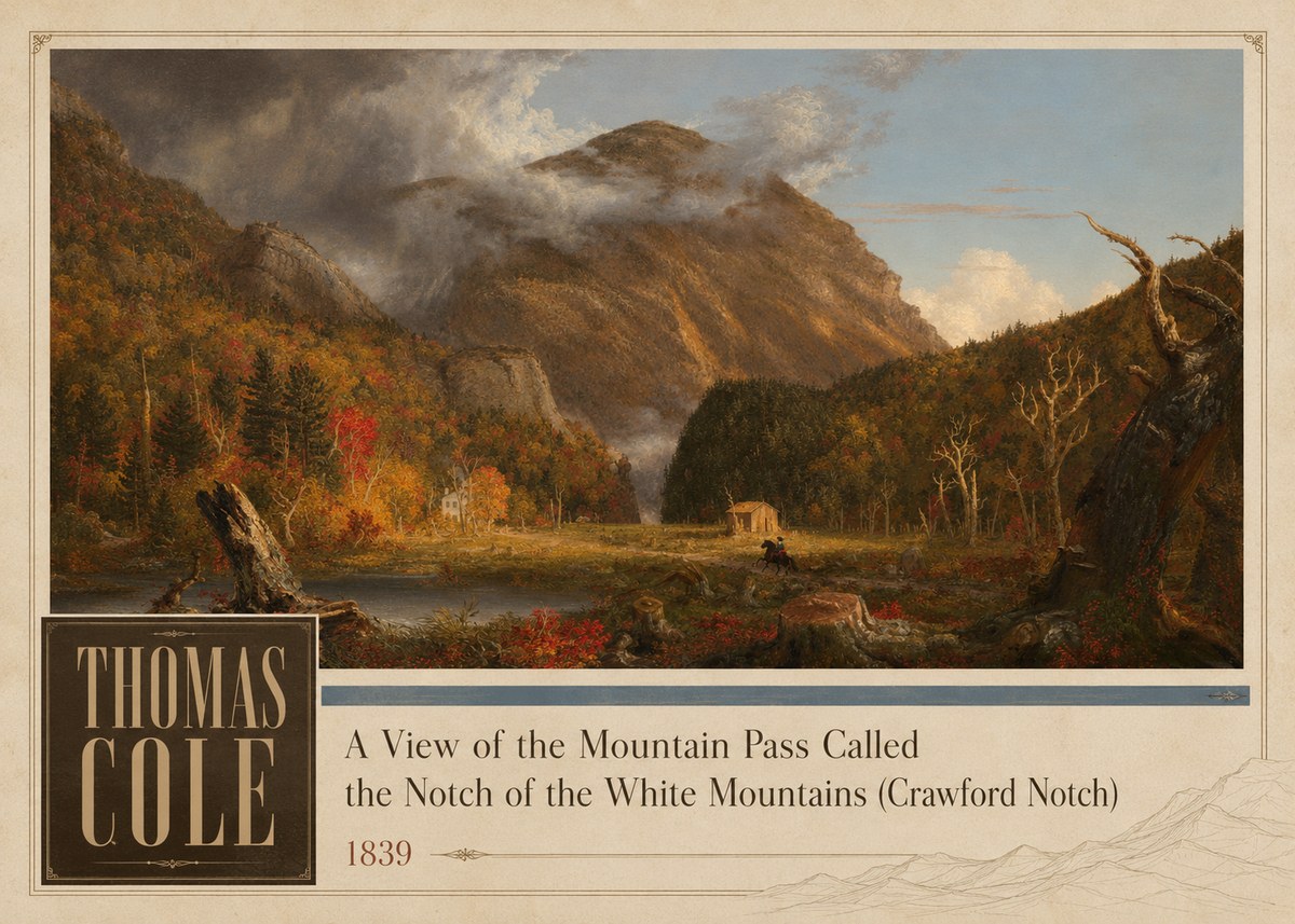 Thomas Cole A View of the Mountain Pass Called the Notch of the White Mountains (Crawford Notch) I No2 - Poster