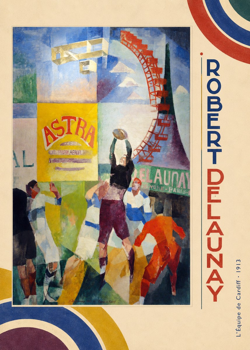 Robert Delaunay L'équipe De Cardiff - 1913 No2 - Poster