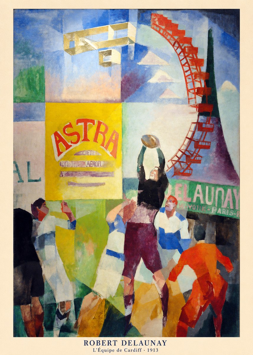 Robert Delaunay L'équipe De Cardiff - 1913 No5 - Poster