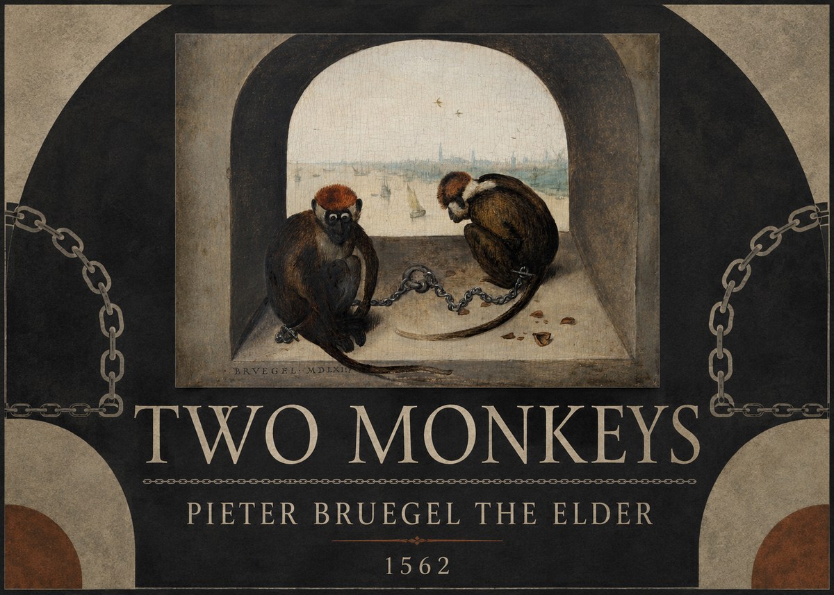 Pieter Bruegel Two Monkeys II No2 - Poster