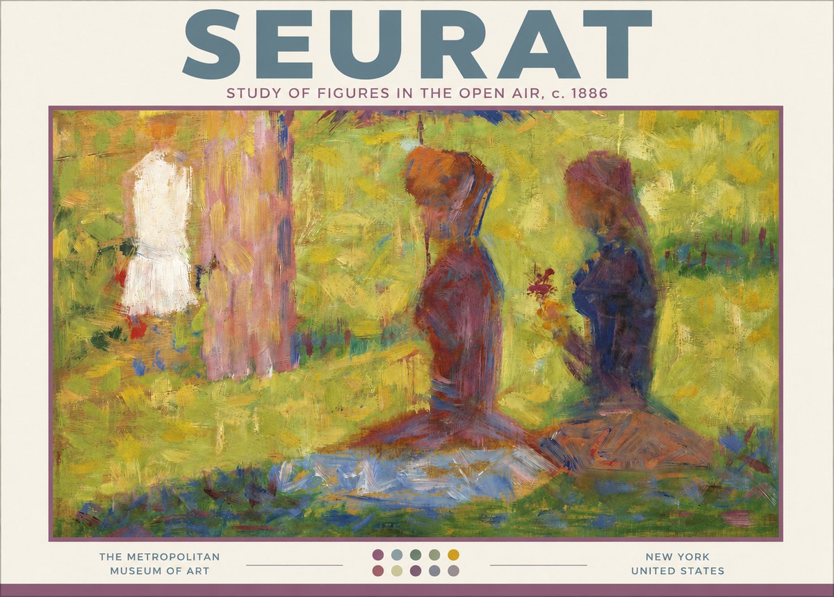 Seurat Study of Figures in the Open Air, C. 1886 No2 - Poster