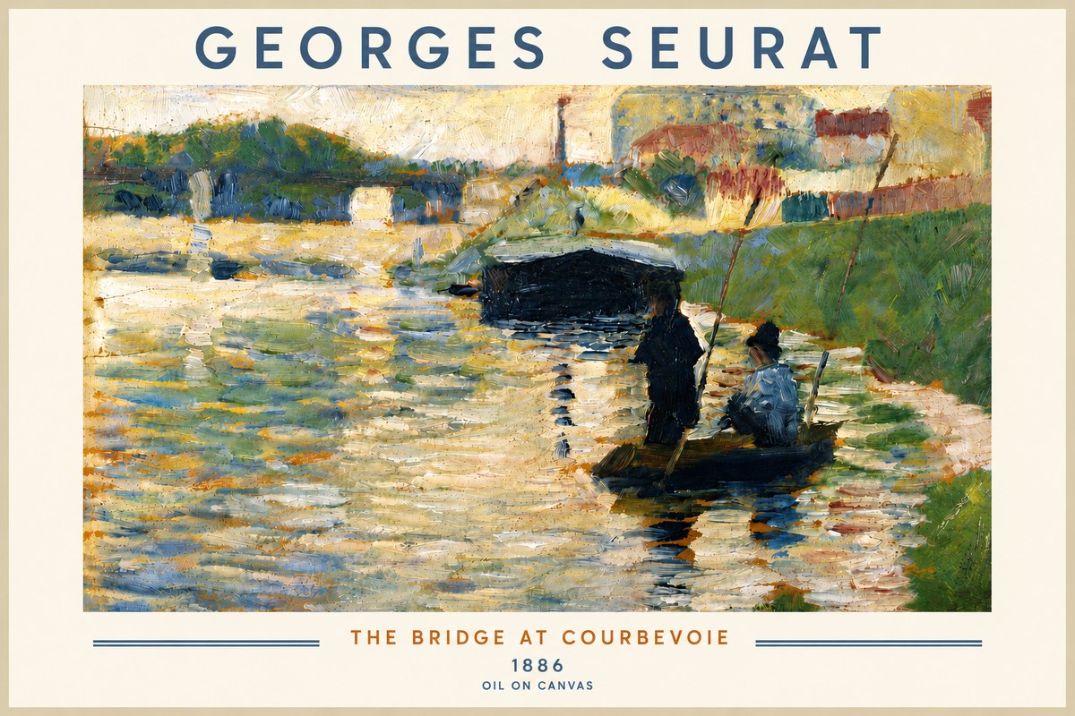 Seurat The Bridge at Courbevoie No6 - Poster