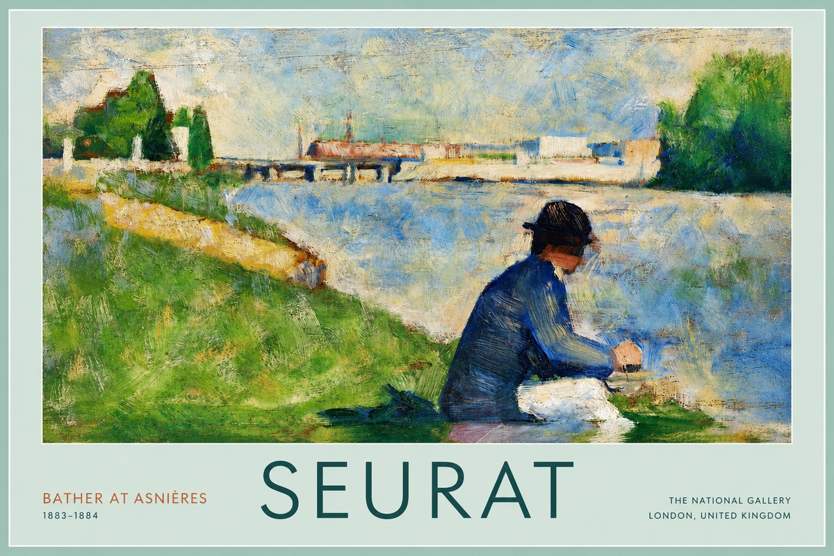 Seurat Bather at Asnières No2 - Poster