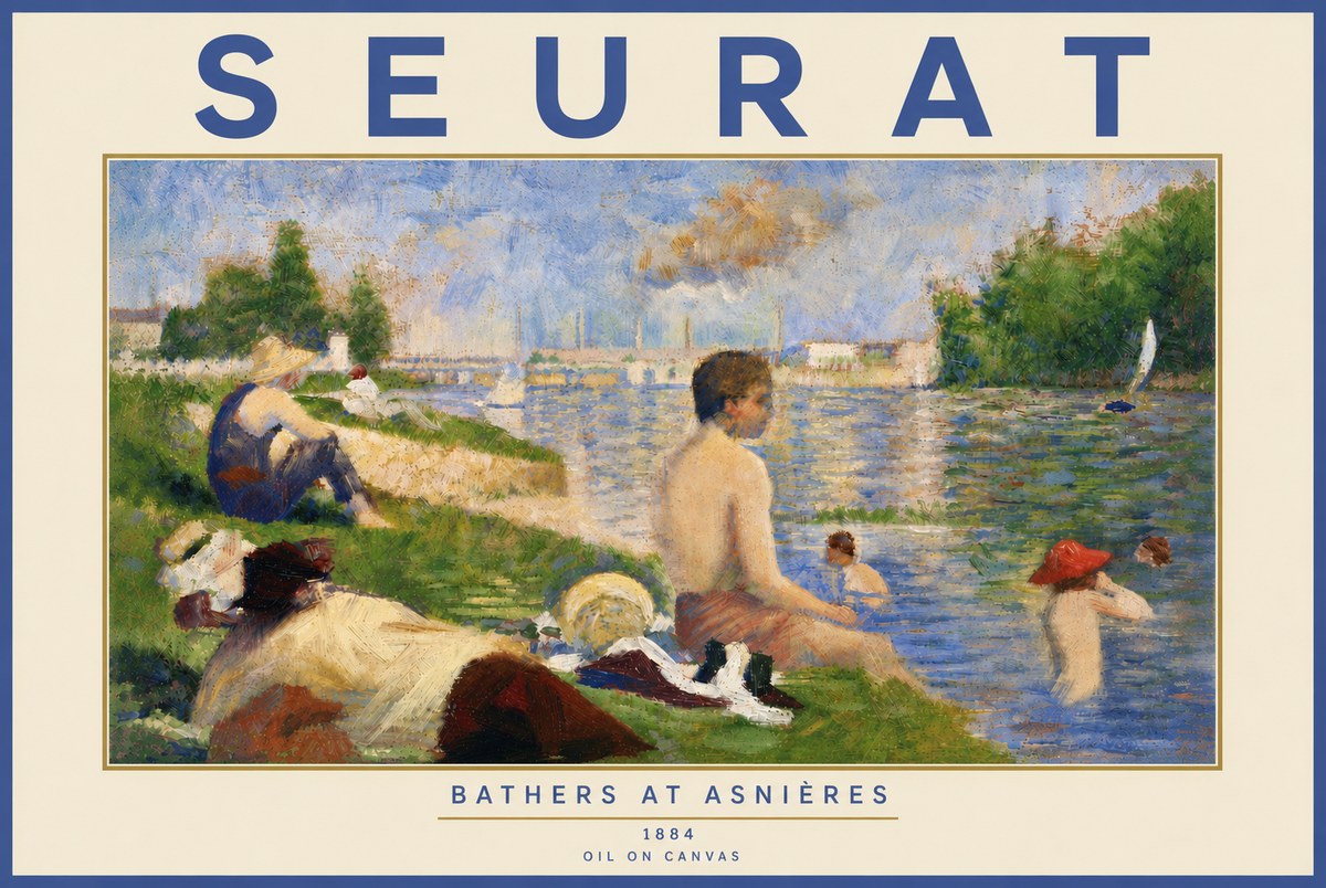 Seurat Bathers at Asnières III No6 - Poster