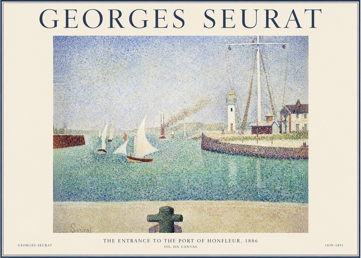 Seurat The Entrance to the Port of Honfleur, 1886 No1 - Poster