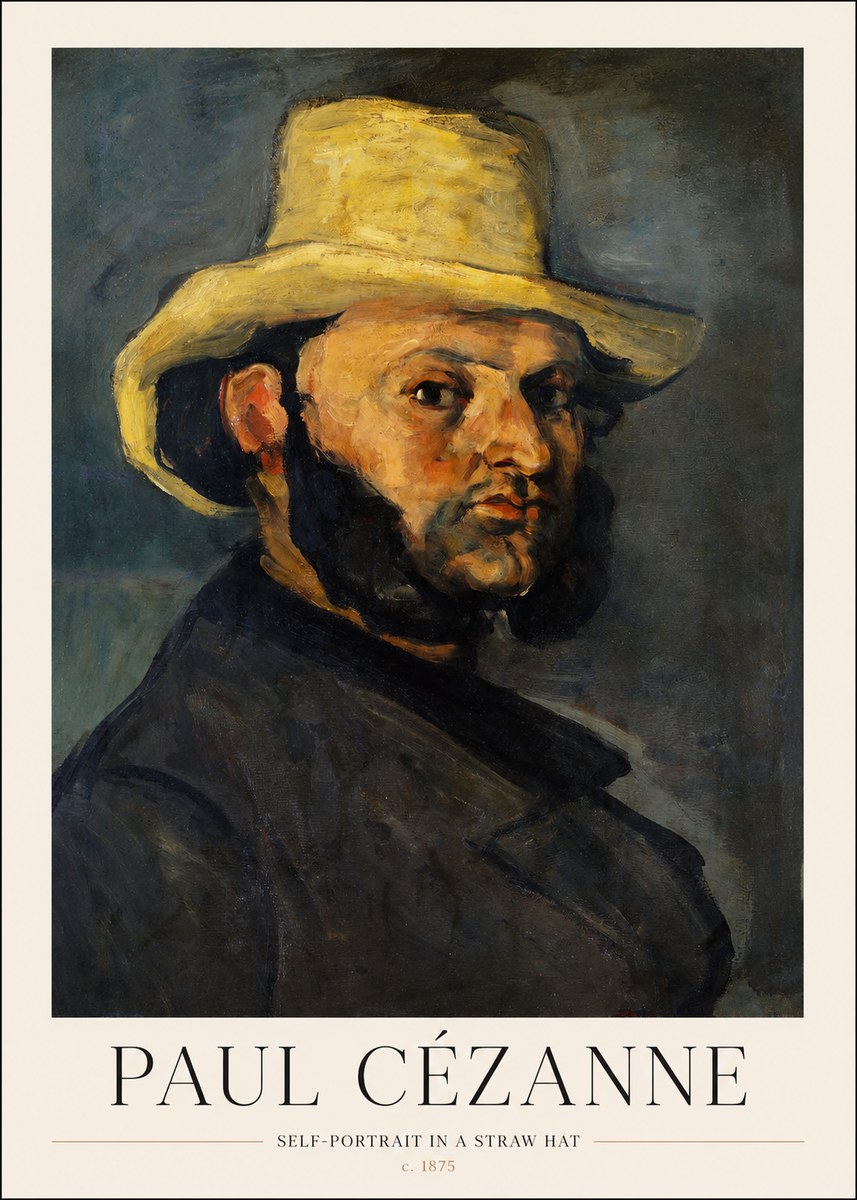 Paul Cézanne Self-portrait in a Straw Hat No1 - Poster
