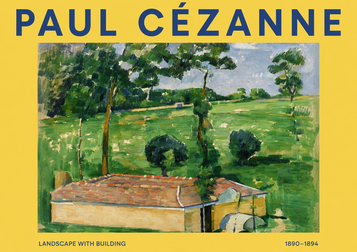 Paul Cézanne Landscape with Building No2 - Poster