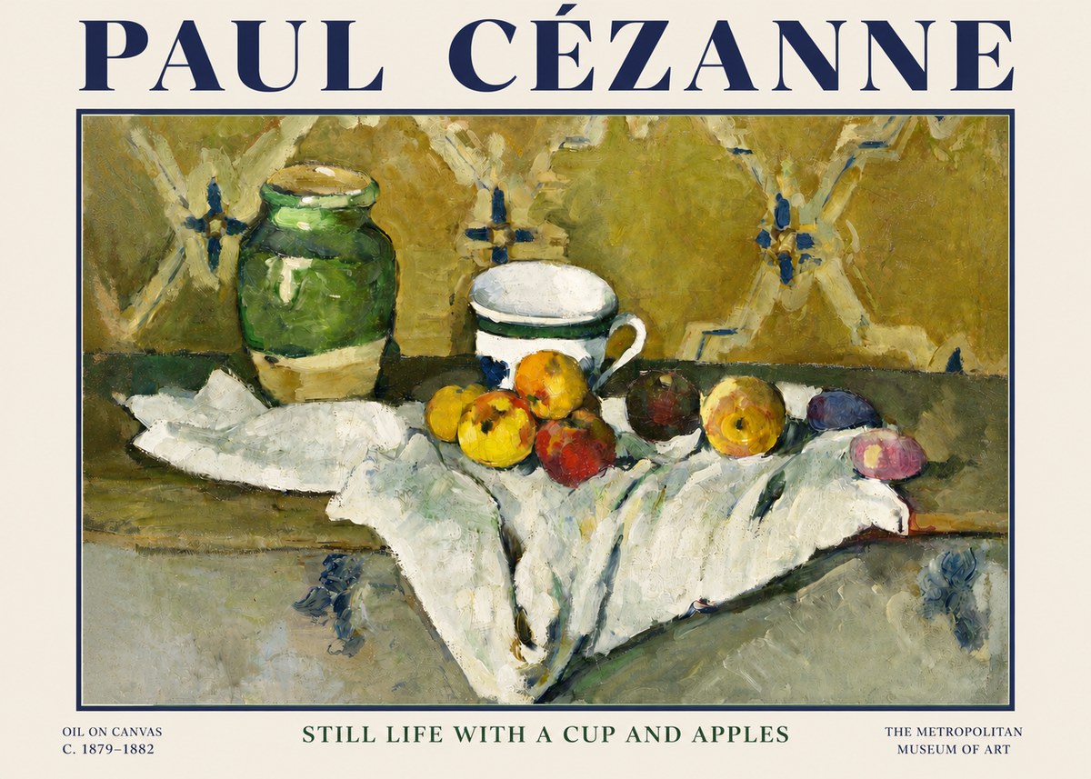 Paul Cézanne Still Life with a Cup and Apples No3 - Poster