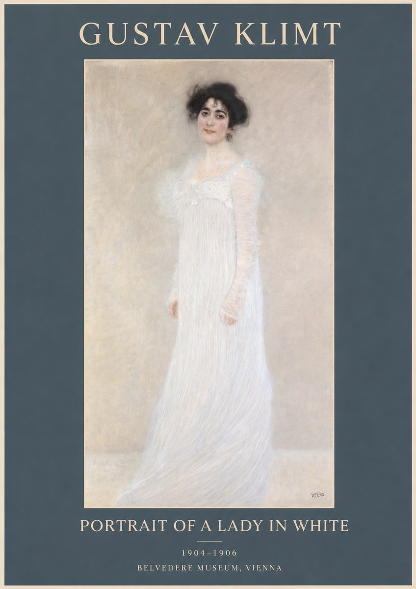 Klimt Portrait of a Lady in White No3 - Poster