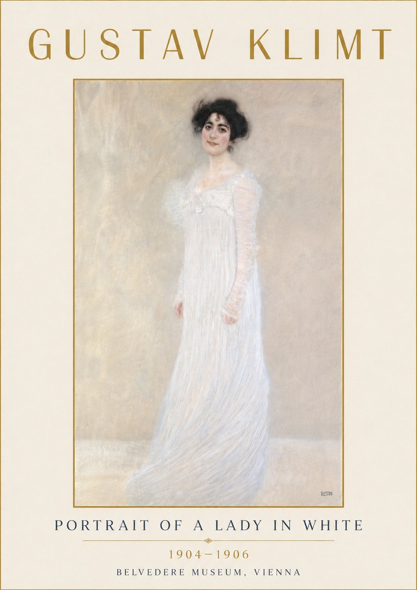 Klimt Portrait of a Lady in White No6 - Poster