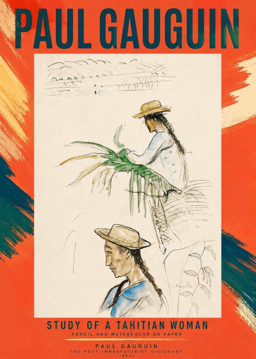 Paul Gauguin Study of a Tahitian Woman I No2 - Poster