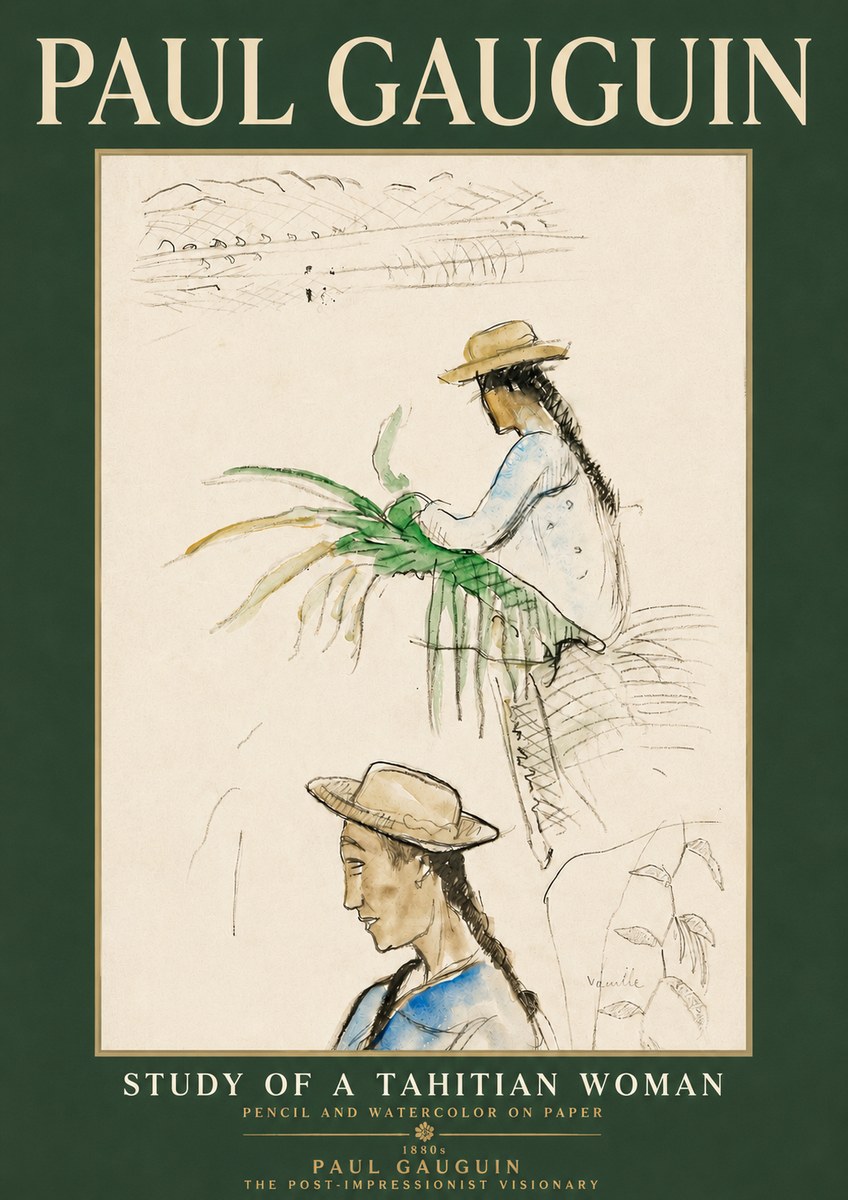 Paul Gauguin Study of a Tahitian Woman I No4 - Poster