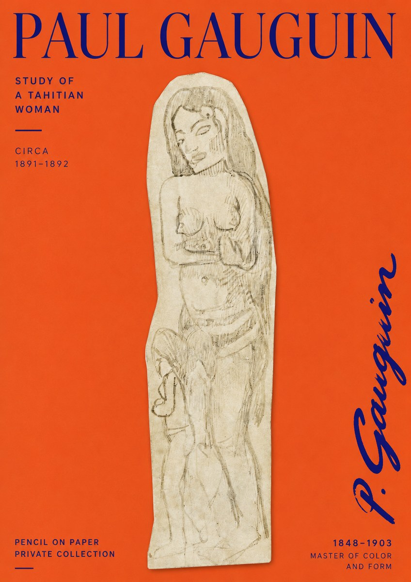 Paul Gauguin Study of a Tahitian Woman II No2 - Poster