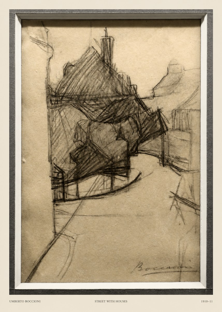 Umberto Boccioni Street with Houses No6 - Poster