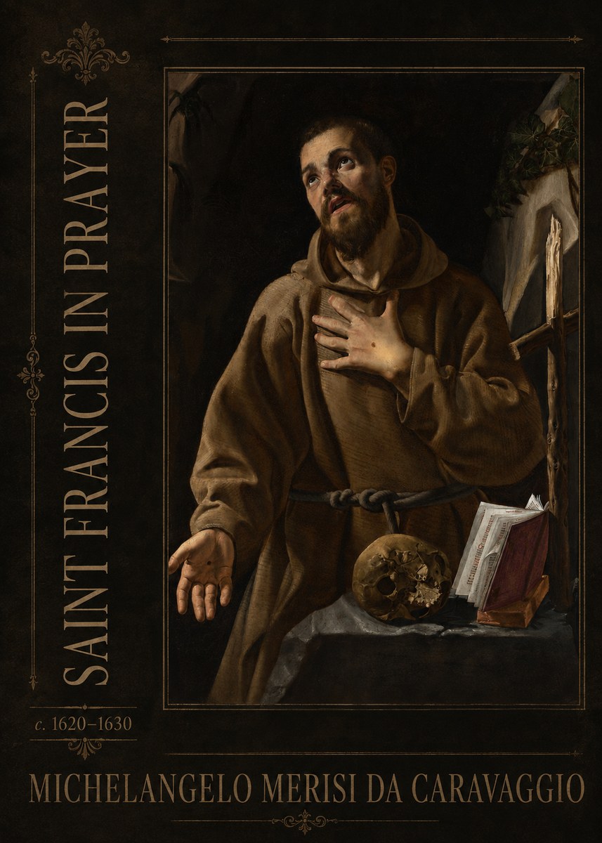 Michelangelo Merisi da Caravaggio Saint Francis in Prayer I No2 - Poster