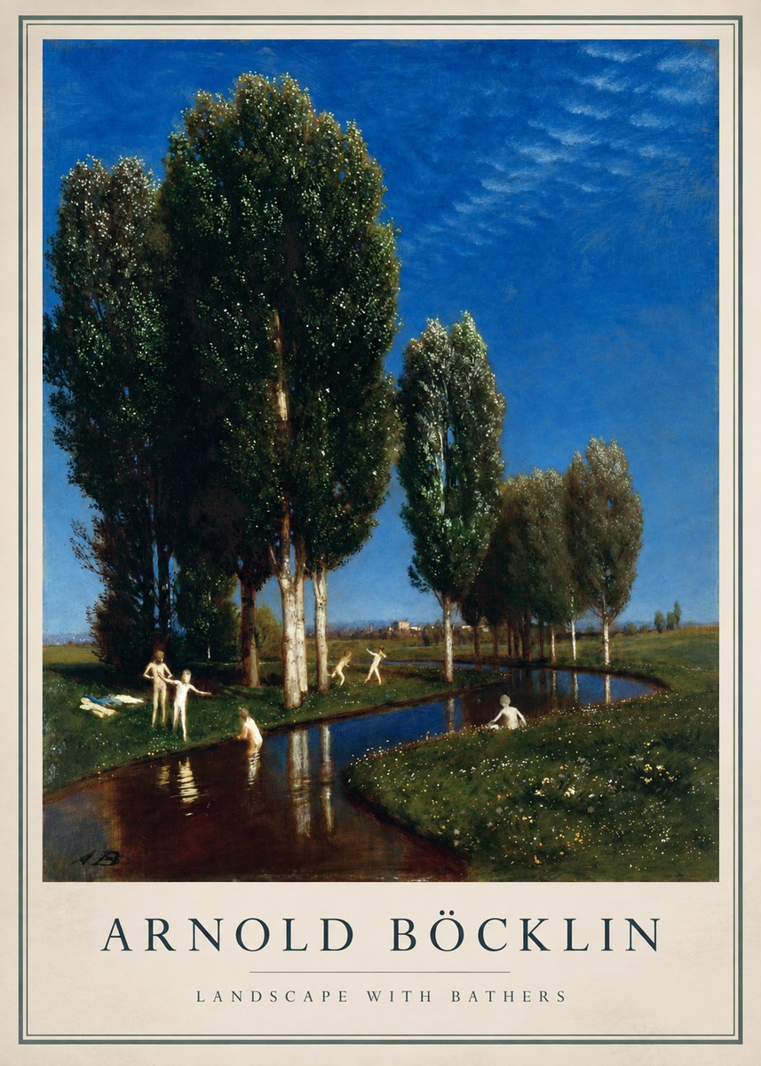 Arnold Böcklin Landscape with Bathers No1 - Poster