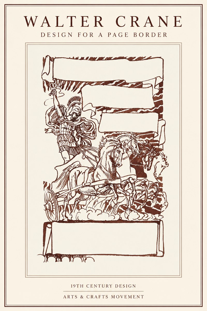 Walter Crane Design for a Page Border No1 - Poster