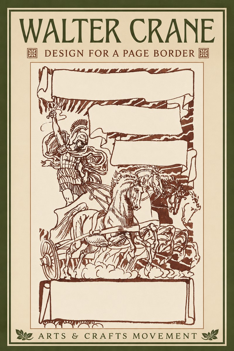 Walter Crane Design for a Page Border No2 - Poster