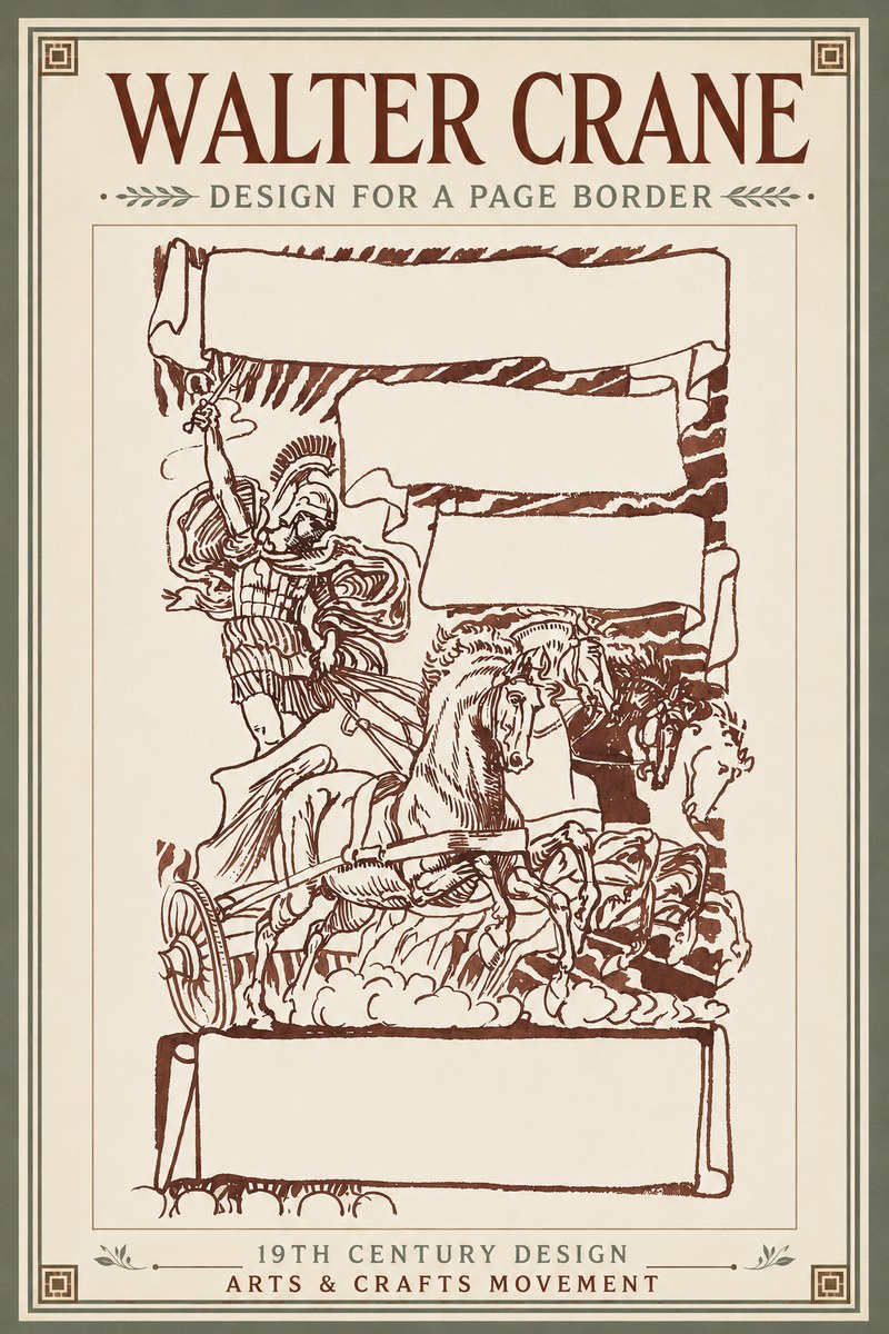 Walter Crane Design for a Page Border No3 - Poster