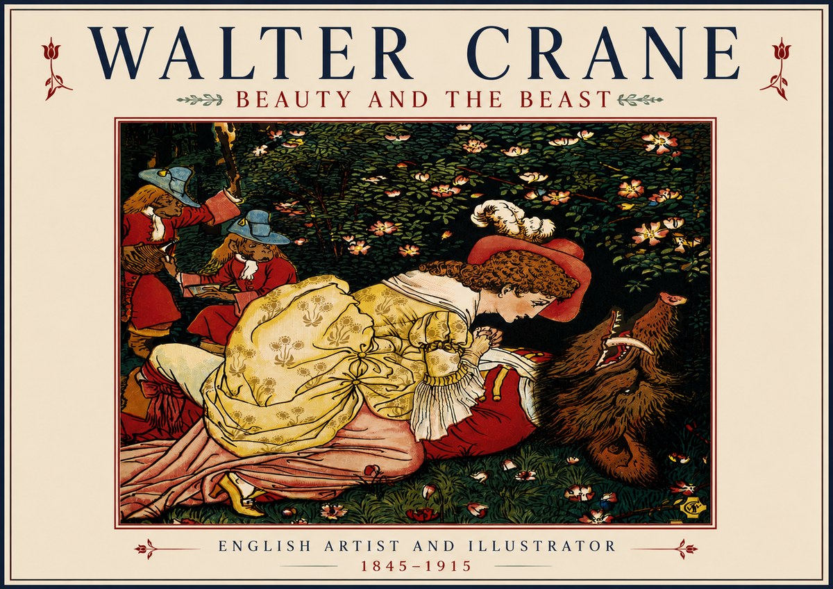 Walter Crane Beauty and the Beast No5 - Poster