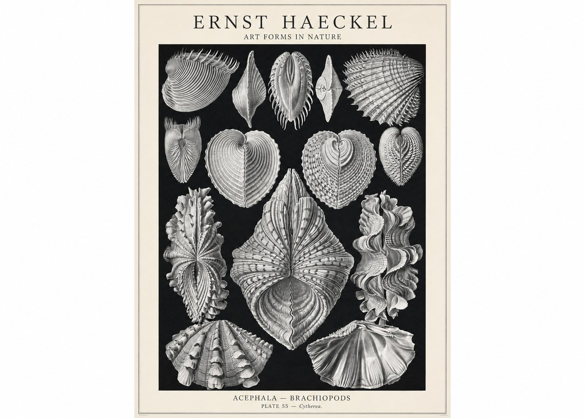 Ernst Haeckel Acephala — Brachiopods Plate 55 — Cytherea. No1 - Poster