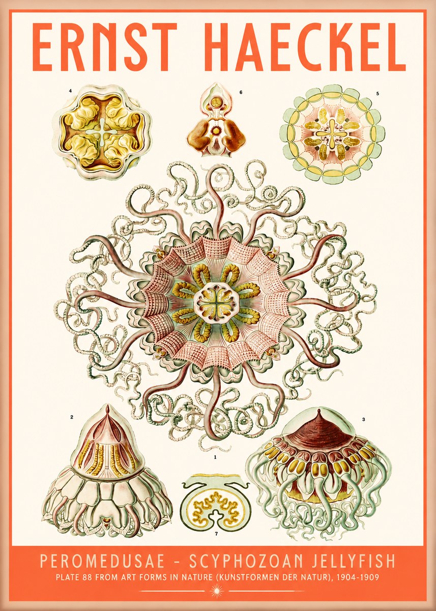 Ernst Haeckel Peromedusae – Discomedusae No5 - Poster