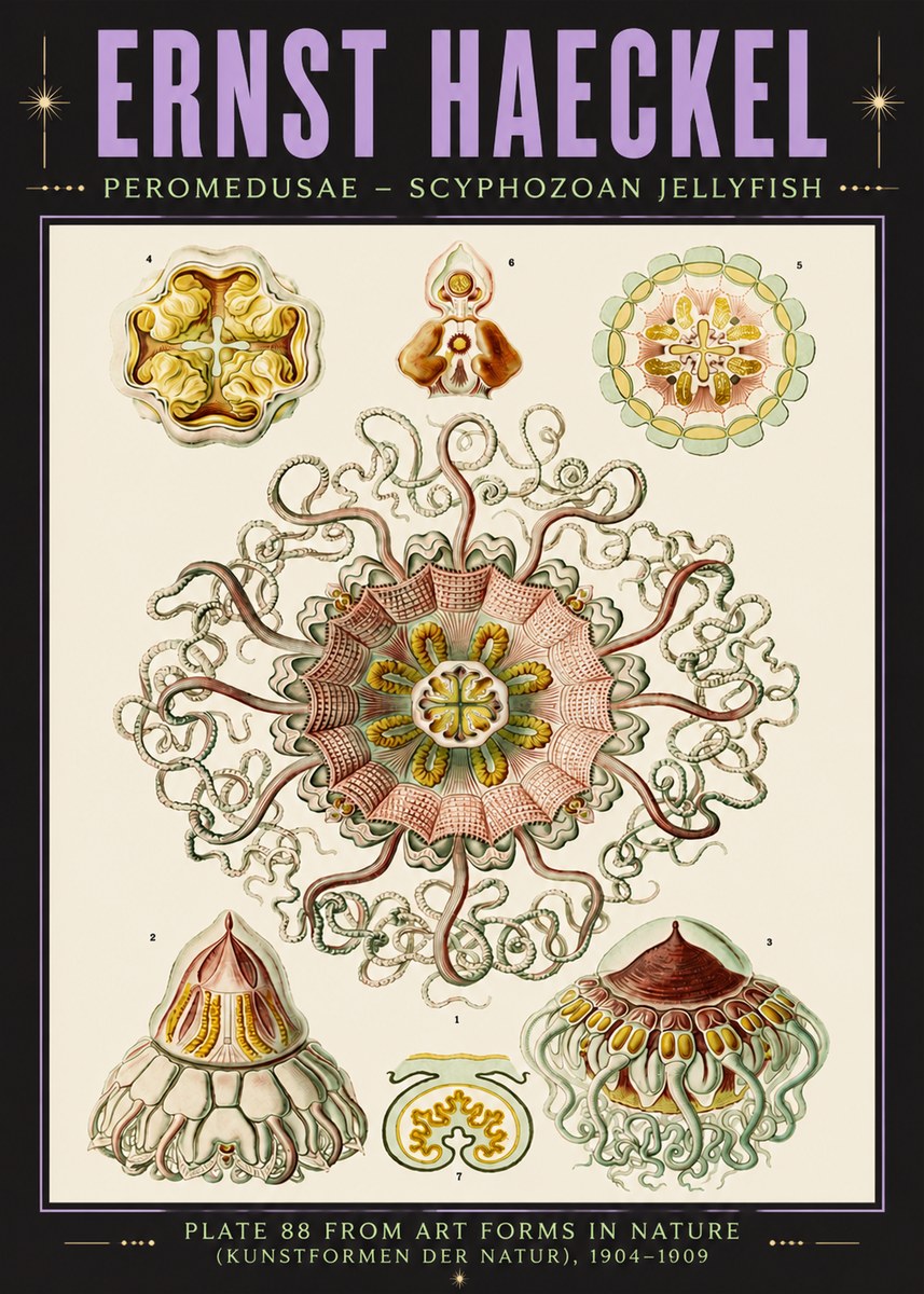 Ernst Haeckel Peromedusae – Discomedusae No6 - Poster