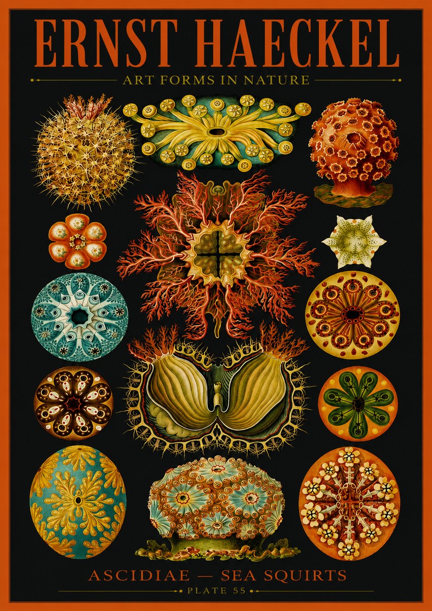 Ernst Haeckel Ascidiae — Sea Squirts No2 - Poster