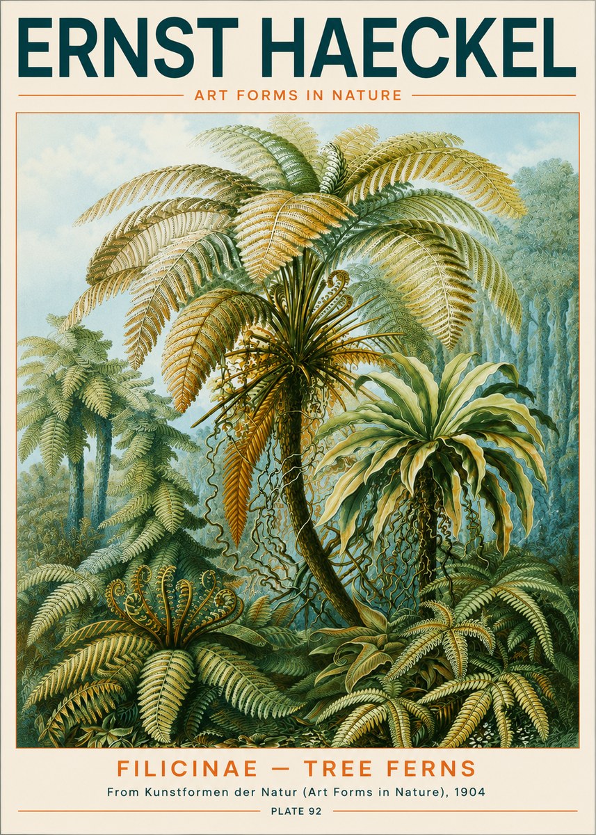 Ernst Haeckel Filicinae – Tree Ferns No3 - Poster