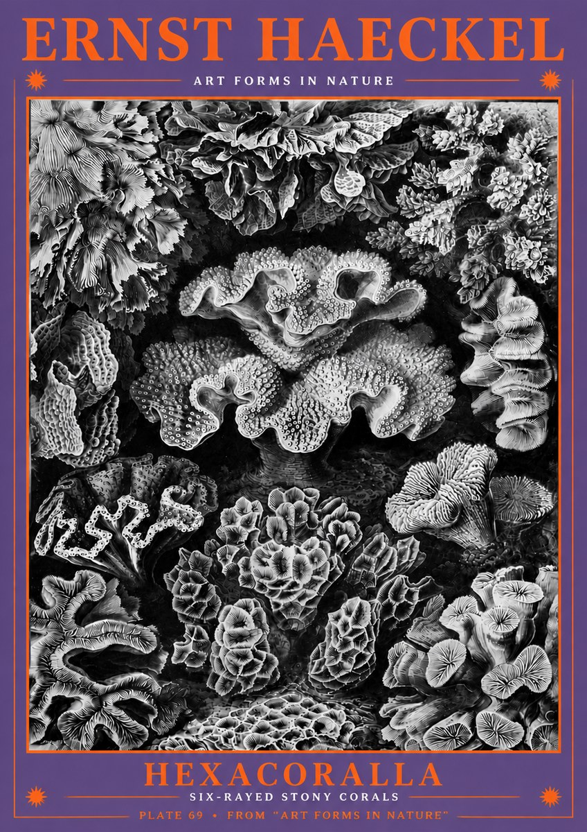 Ernst Haeckel Hexacorallia No6 - Poster