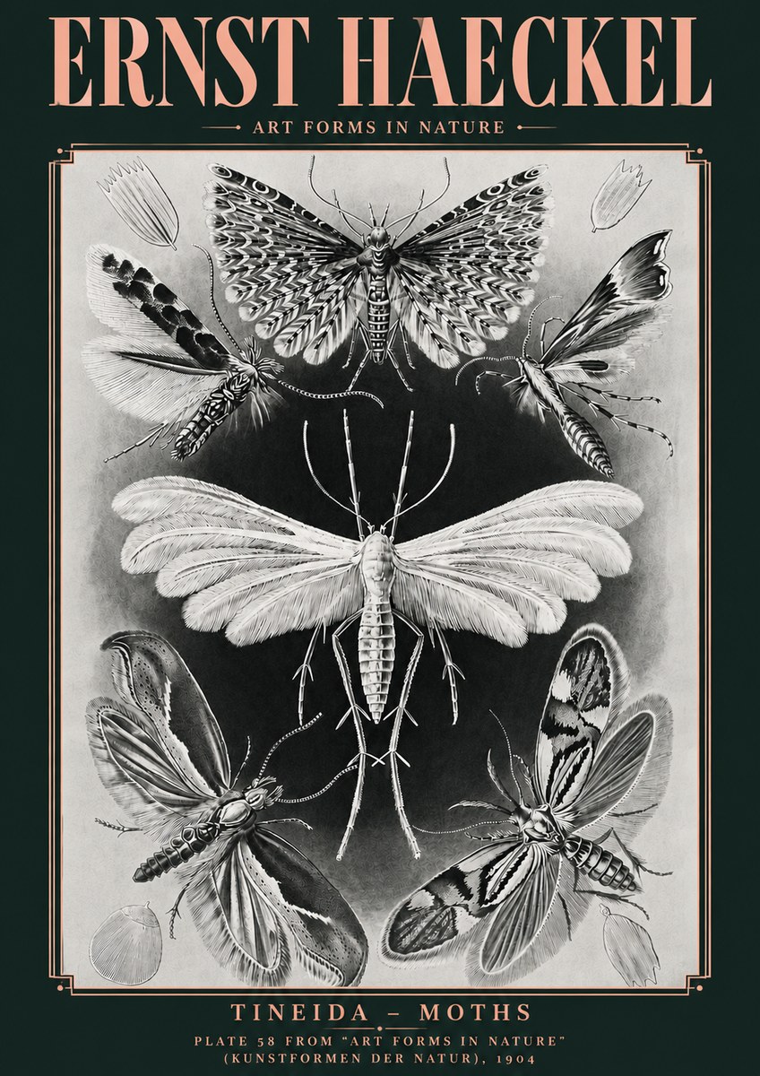 Ernst Haeckel Tineida - Moths No4 - Poster