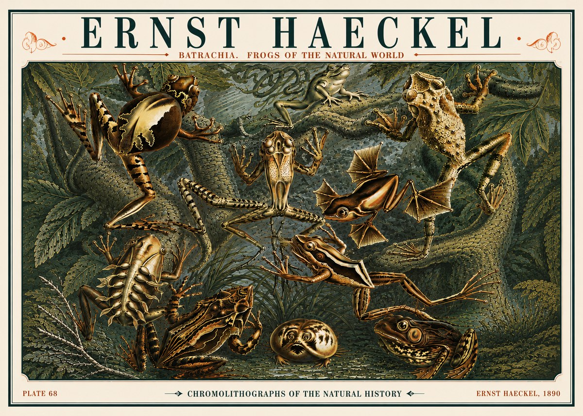 Ernst Haeckel Frogs of the Natural World No6 - Poster