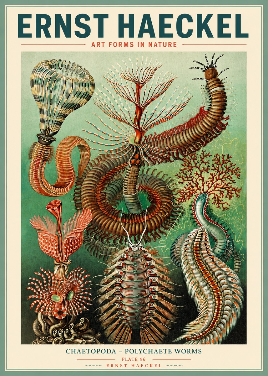 Ernst Haeckel Chaetopoda – Polychaete Worms No3 - Poster