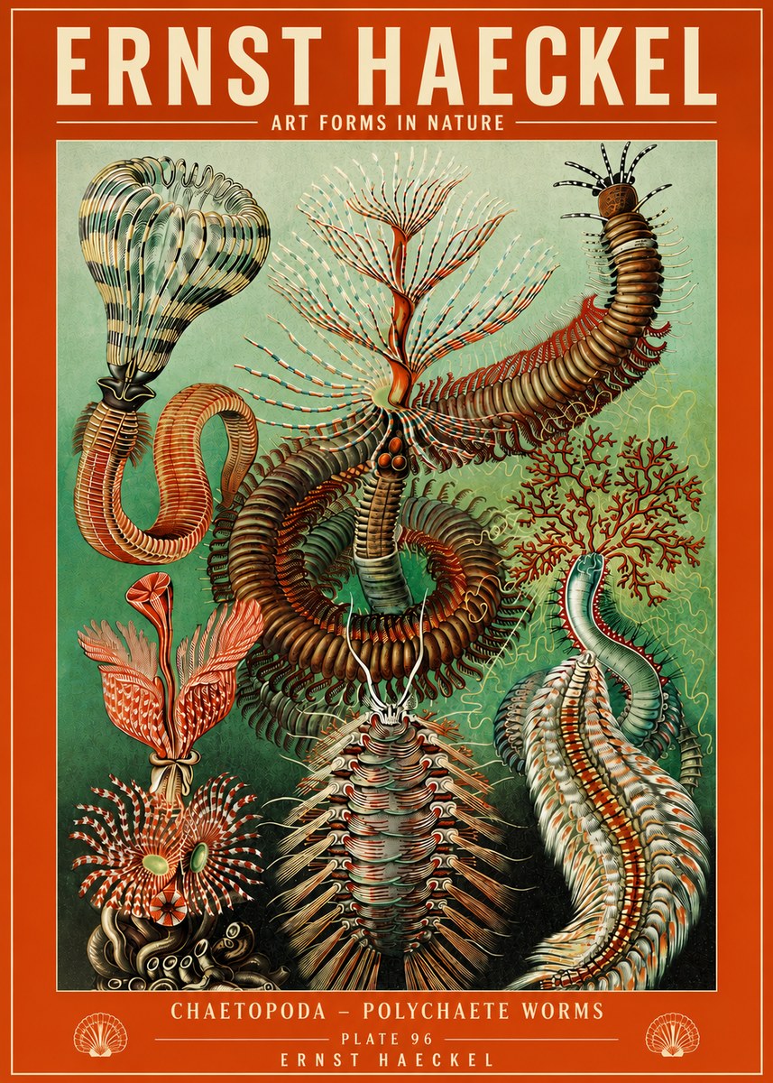 Ernst Haeckel Chaetopoda – Polychaete Worms No4 - Poster