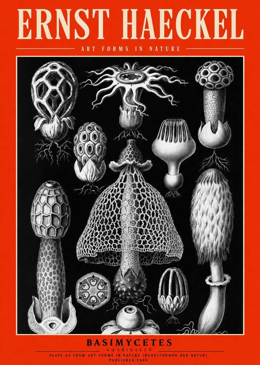 Ernst Haeckel Basimycetes Agaricales No2 - Poster