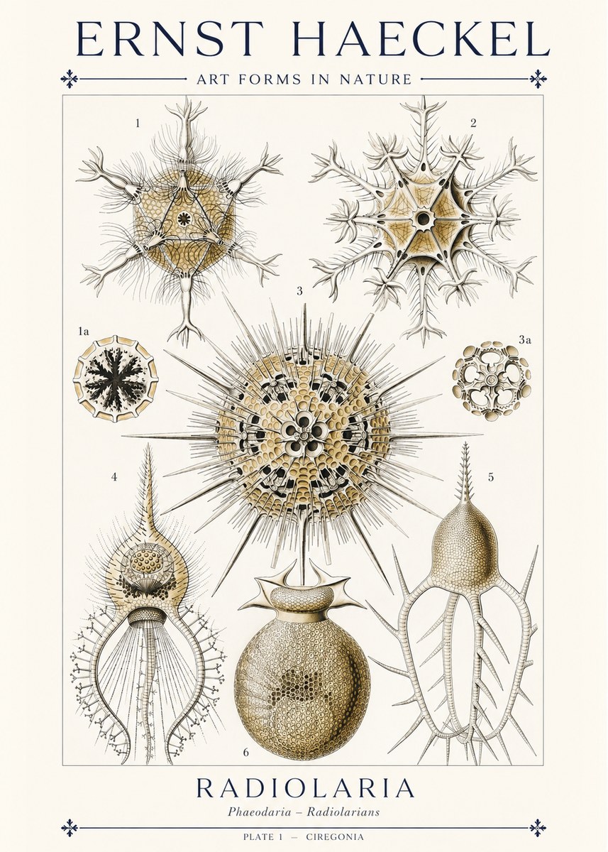 Ernst Haeckel Radiolaria - Plate 1 - Ciregonia No1 - Poster