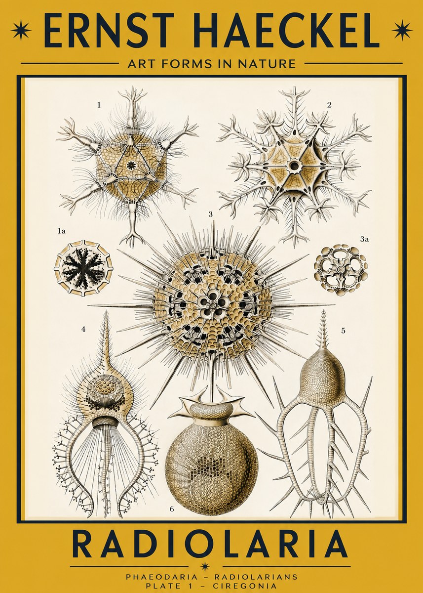 Ernst Haeckel Radiolaria - Plate 1 - Ciregonia No2 - Poster