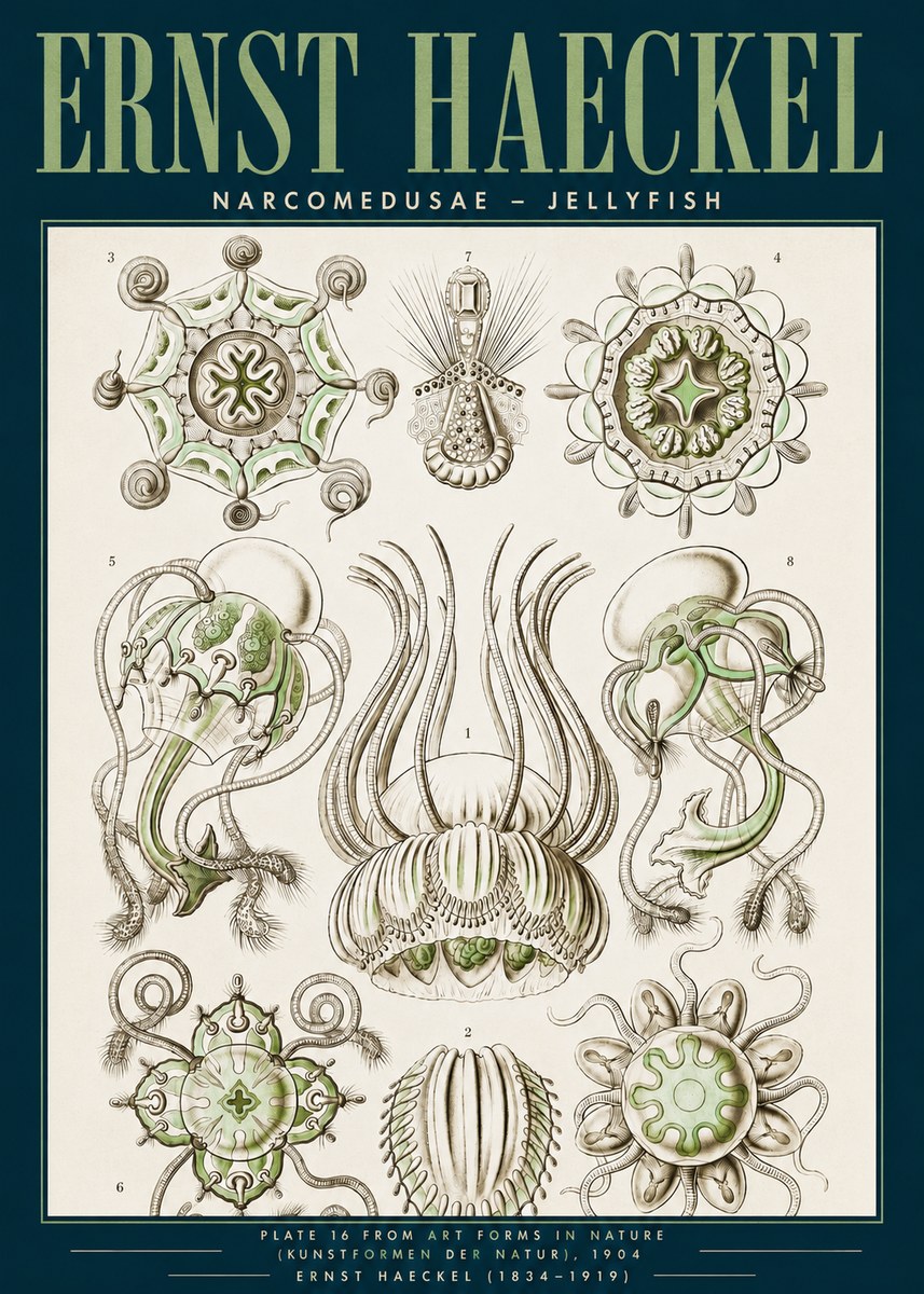 Ernst Haeckel Narcomedusae - Jellyfish No3 - Poster