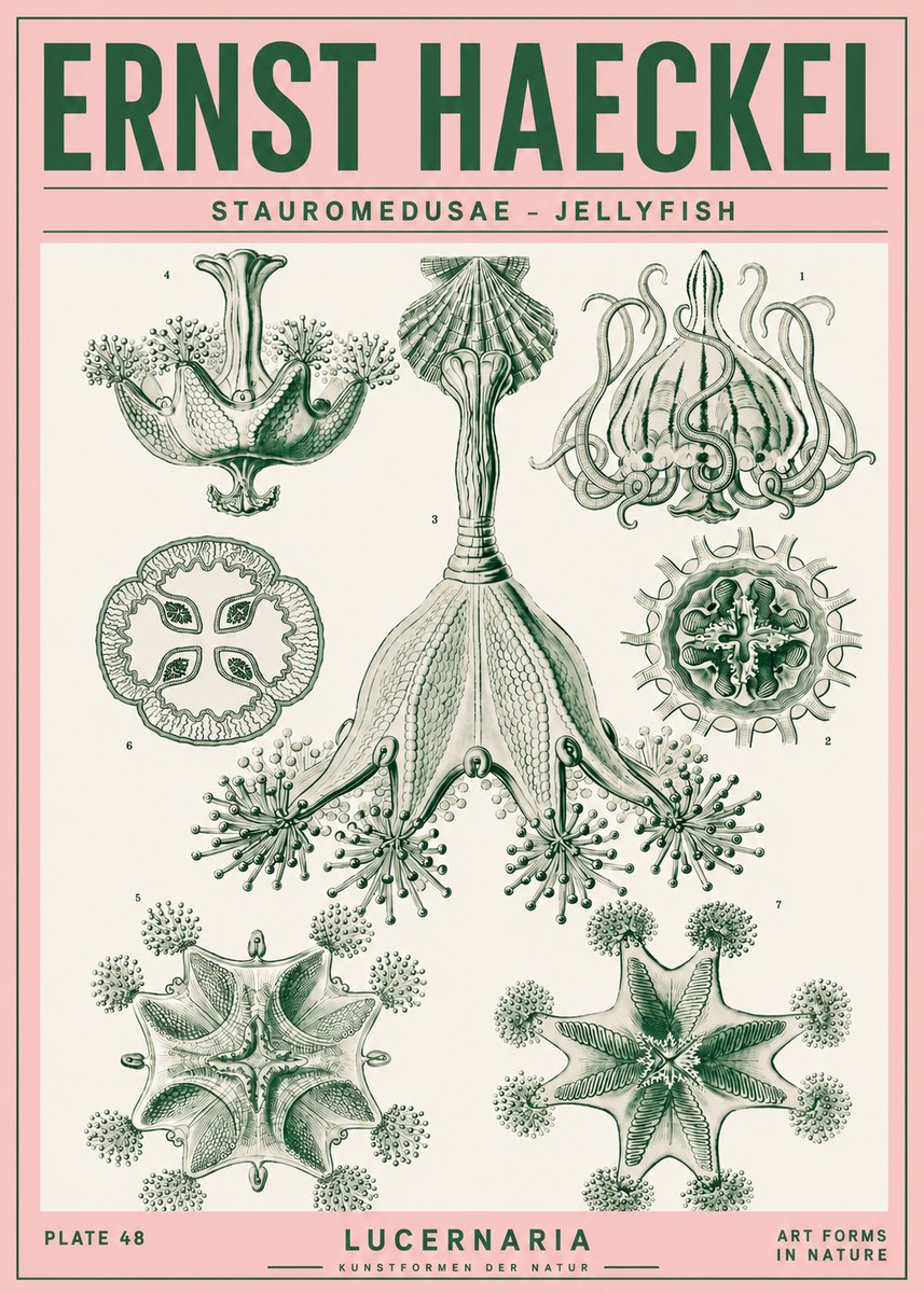 Ernst Haeckel Stauromedusae – Jellyfish No4 - Poster