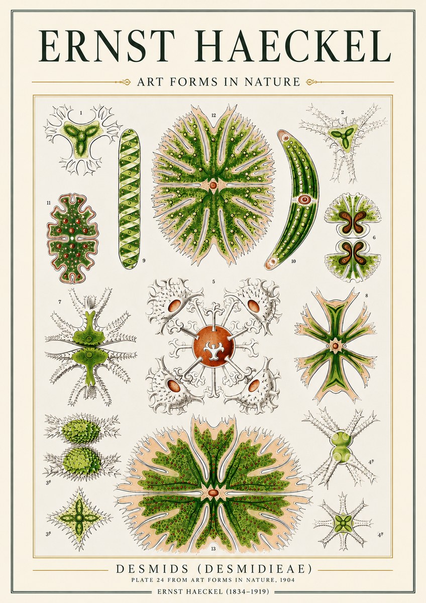 Ernst Haeckel Desmids (Desmidieae) No3 - Poster