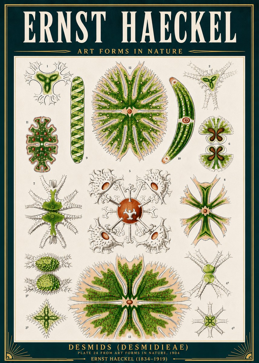 Ernst Haeckel Desmids (Desmidieae) No4 - Poster