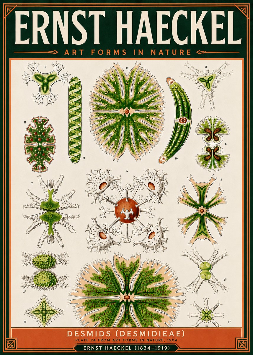 Ernst Haeckel Desmids (Desmidieae) No5 - Poster