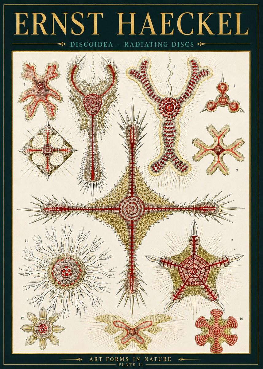 Ernst Haeckel Discoidea – Radiating Discs No4 - Poster