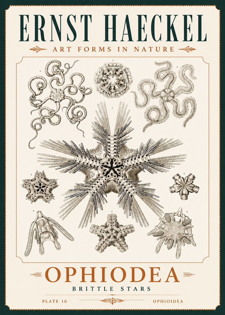 Ernst Haeckel Ophiodea - Brittle Stars I No4 - Poster