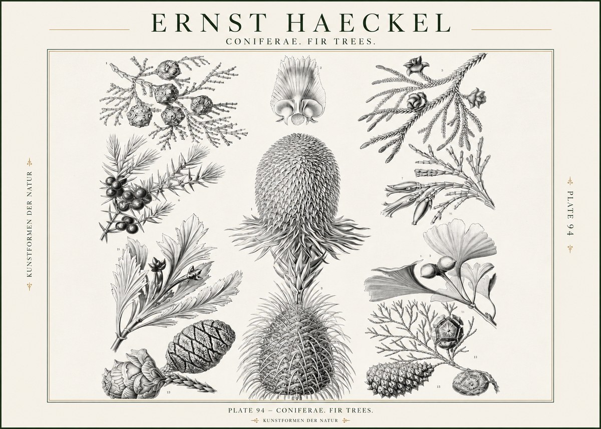 Ernst Haeckel Coniferae. Fir Trees. No1 - Poster