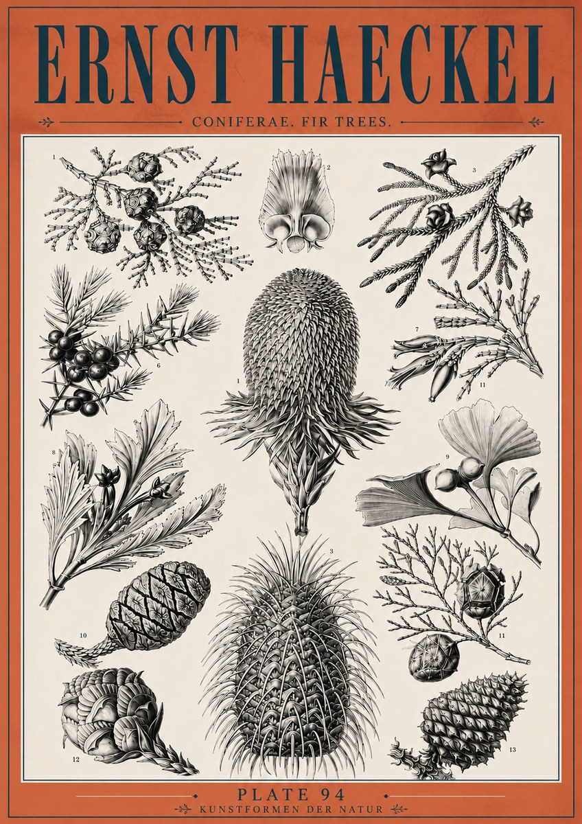 Ernst Haeckel Coniferae. Fir Trees. No6 - Poster