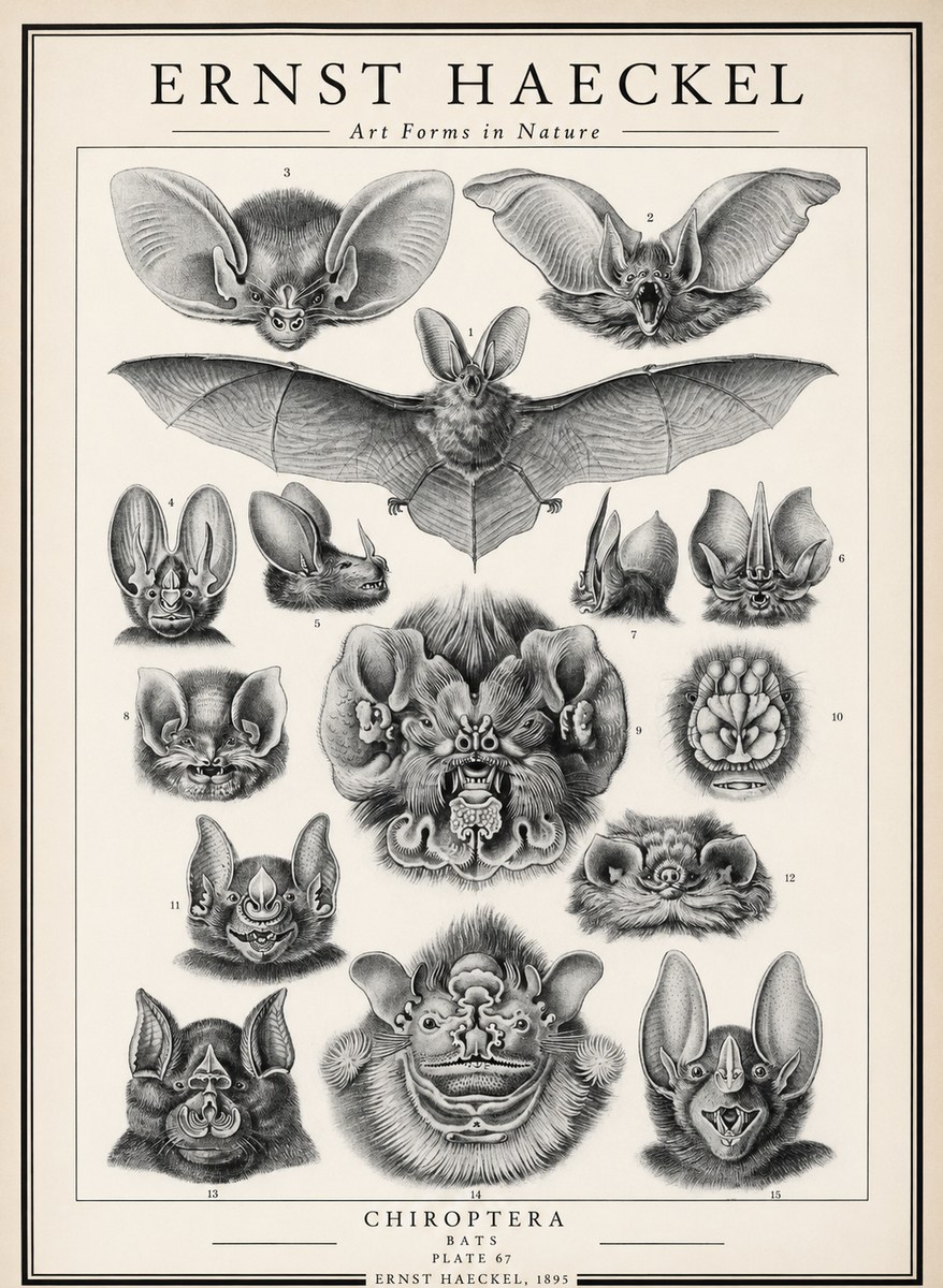 Ernst Haeckel Chiroptera Bats No3 - Poster