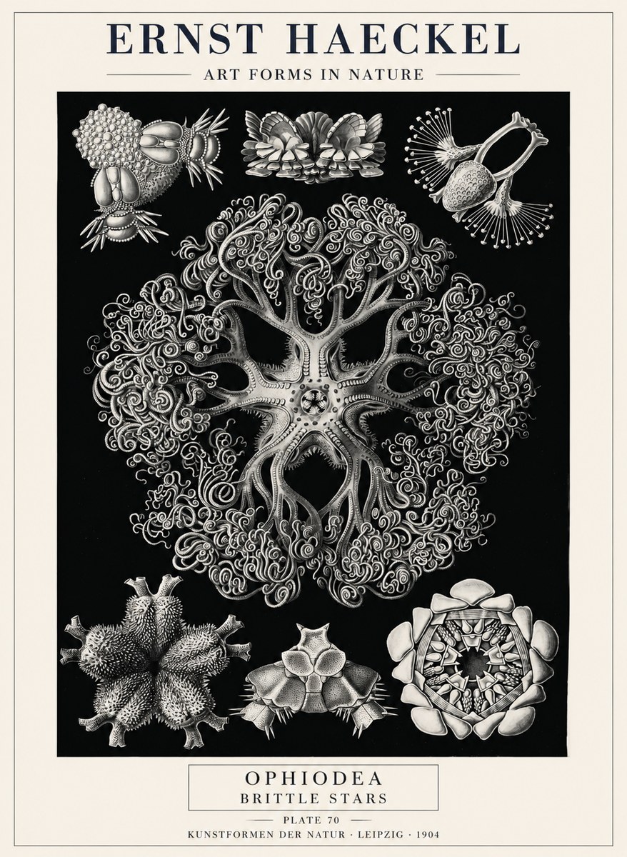 Ernst Haeckel Ophiodea - Brittle Stars II No4 - Poster