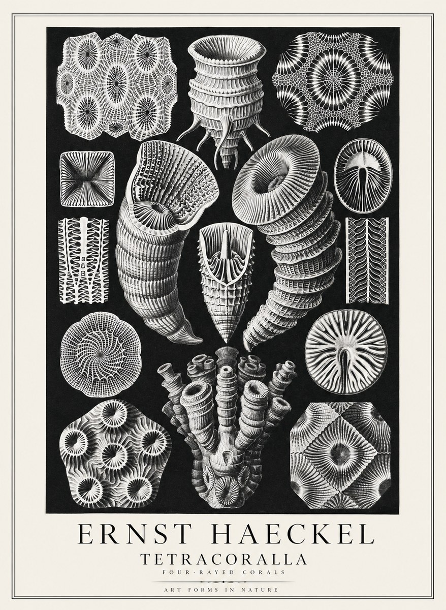 Ernst Haeckel Tetracoralla - Four-rayed Corals No3 - Poster